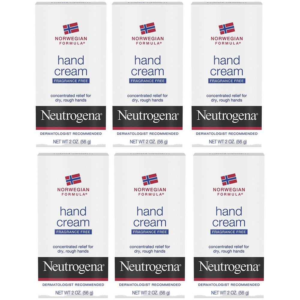 Neutrogena Norwegian Formula Hand Cream, Fragrance-Free - Pack of 6