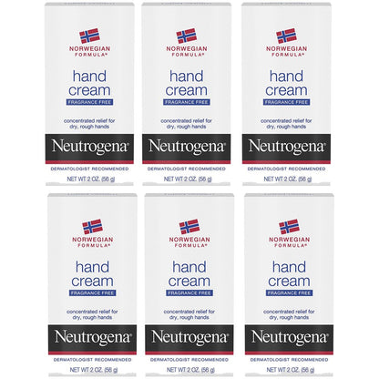 Neutrogena Norwegian Formula Hand Cream, Fragrance-Free - Pack of 6