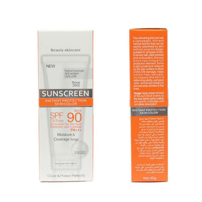 Professional Title: Oil-Free Facial Sunscreen Cream with SPF 50/90 - Summer Sun Protection and Skin Care