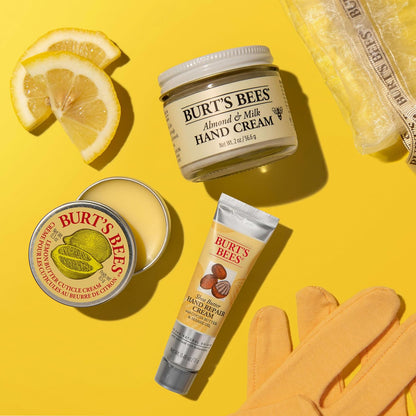 College Essentials: 3 Dorm Products for Students - Almond and Milk Hand Repair Set, Lemon Butter Cuticle Cream, and Shea Butter Cream, Including Gloves