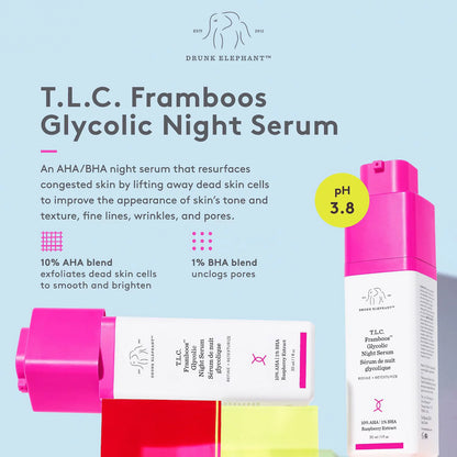 Professional Strength Glycolic Resurfacing Night Serum - T.L.C. Framboos