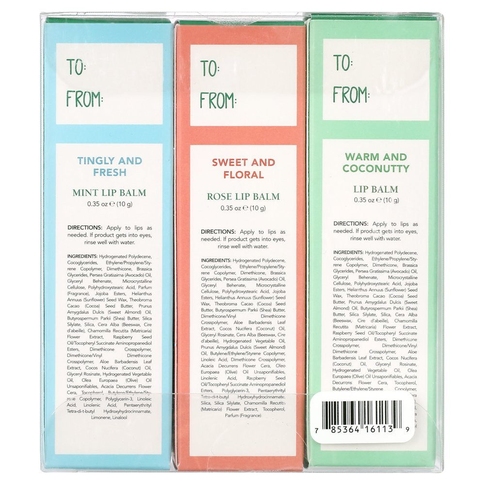 Lip Balm Trio Holiday Gift Set, 3 Ct - Valued at $24