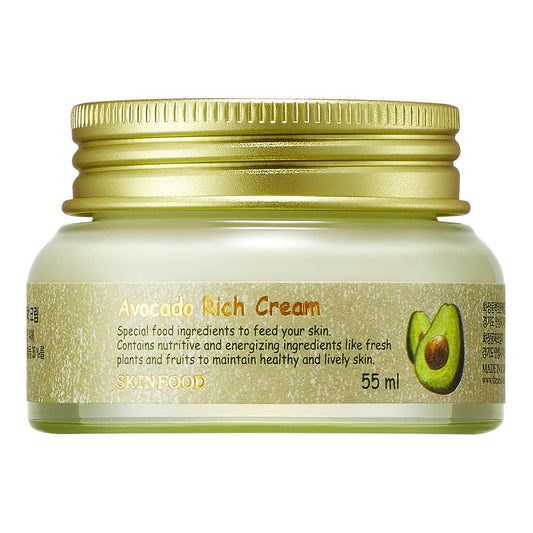 SKINFOOD Avocado Enriched Moisturizing Cream 1.85 Oz (55Ml) - Infused with Avocado Extract, Nourishing and Hydrating Properties, and Essential Minerals - Korean Facial Cream - Korean Facial Moisturizer - Facial Lotion