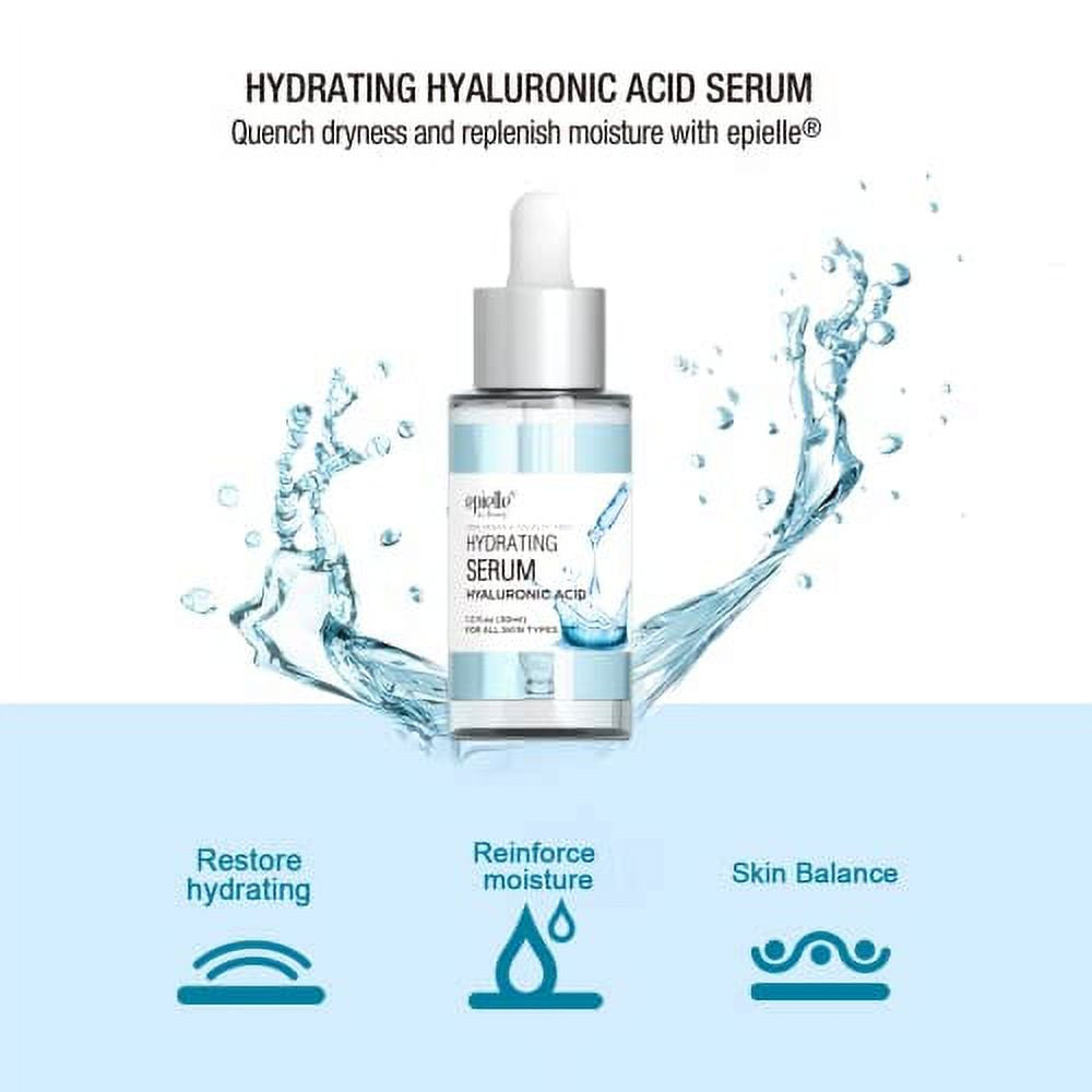 Epielle Hyaluronic Acid Serum for All Skin Types | 100% Vegan & Cruelty-Free | Anti-Aging Formula for Dark Spots, Fine Lines, and Wrinkles | Summer Skincare | Ideal Gifts for Her