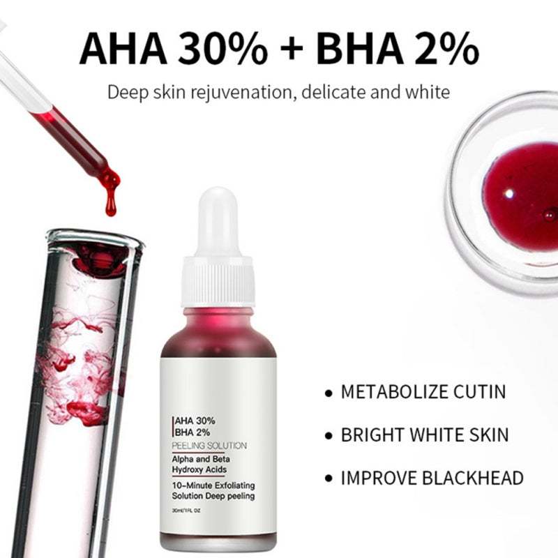 Professional Product Title: 30ml Fruit Acid Anti-Aging Face Serum with AHA 30%, BHA 2%, Whitening, and Anti-Wrinkle Properties
