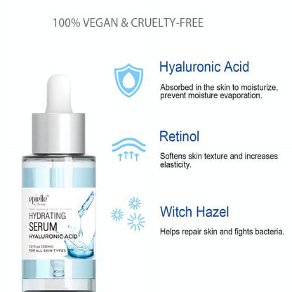 Epielle Hyaluronic Acid Serum for All Skin Types | 100% Vegan & Cruelty-Free | Anti-Aging Formula for Dark Spots, Fine Lines, and Wrinkles | Summer Skincare | Ideal Gifts for Her