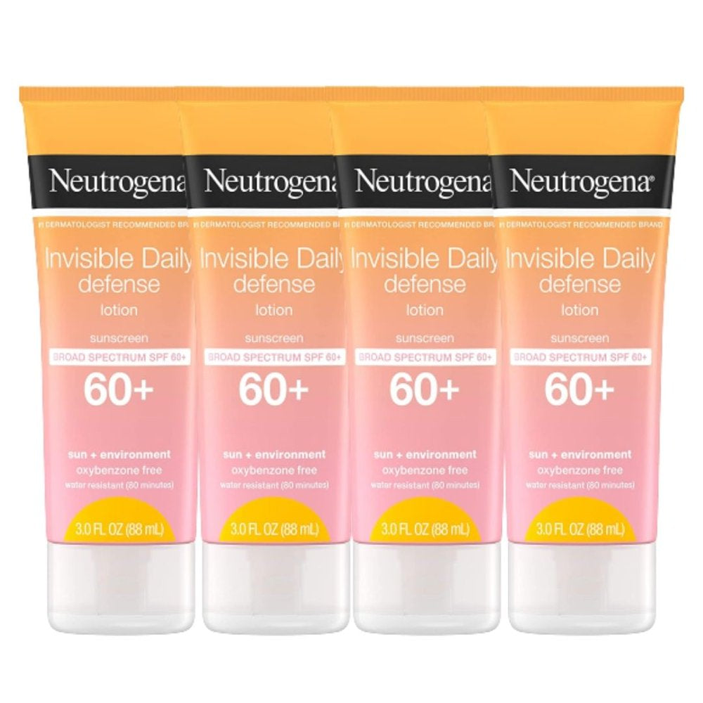 Neutrogena Invisible Daily Defense Travel Size with SPF 60 - Pack of 4