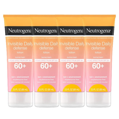 Neutrogena Invisible Daily Defense Travel Size with SPF 60 - Pack of 4