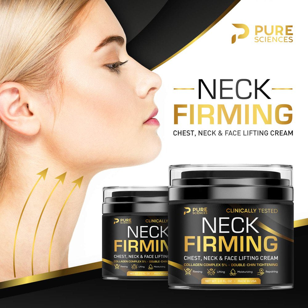 Advanced Neck Firming Cream - Anti-Wrinkle Formula - Manufactured in the USA - Effective Saggy Neck Tightener & Double Chin Reducer - Infused with Collagen & Retinol for Skin Tightening - Premium Anti-Aging Moisturizer for Neck & Décolleté