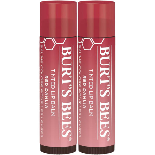 Professional Title: Shea Butter Lip Tint Balm, Red Dahlia, 2-Pack, Hydrating Formula for a Naturally Enhanced and Buildable Finish