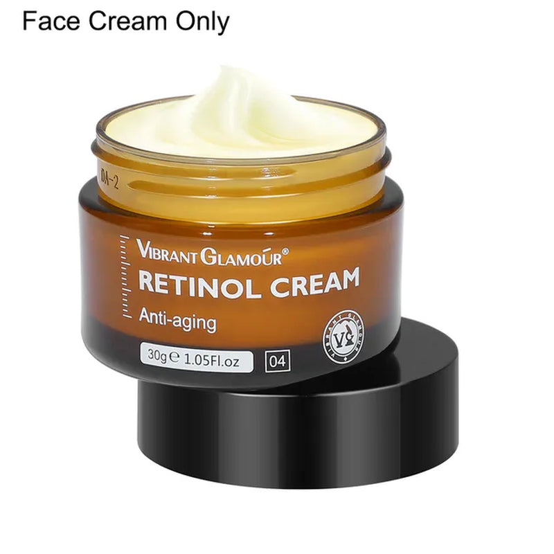 Complete Anti-Aging Skincare Set: Retinol Face Cream, Facial Serum, and Eye Serum for Wrinkle Reduction, Eye Bag Removal, Skin Whitening, Moisturization, and Skin Lightening