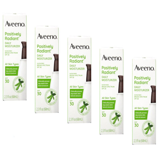 Aveeno Positively Radiant Daily Face Moisturizer with Broad Spectrum SPF 30 - 5 Pack