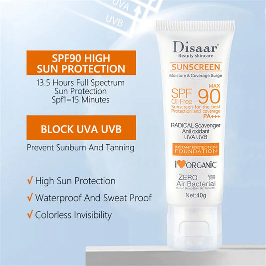 Advanced SPF 90 Facial Sunscreen: Whitening Sunblock Cream with Skin Protective Properties, Anti-Aging Benefits, Oil-Control and Moisturizing Effects - 40G Sun Cream DS313-2