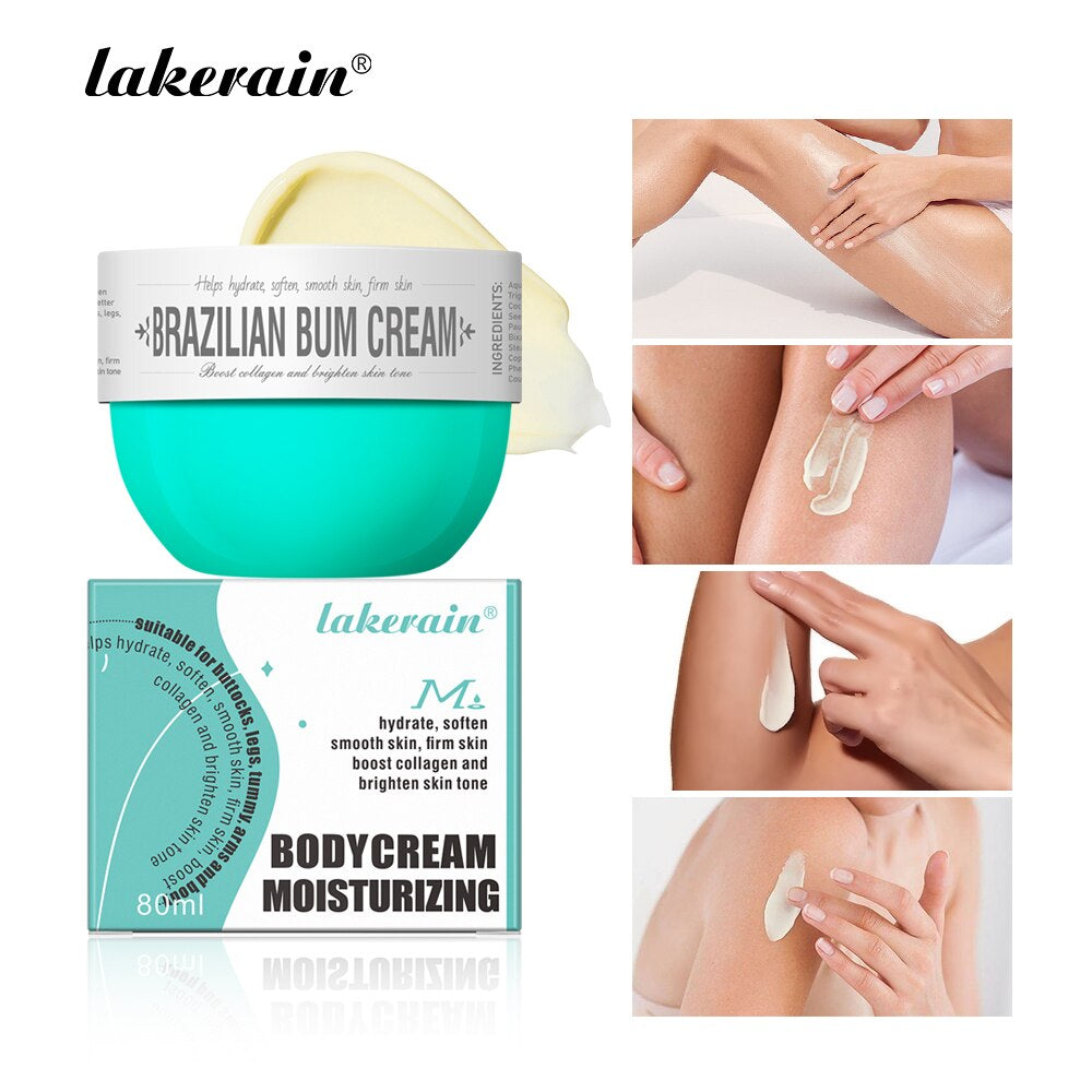 80ml Brazilian Bum Tightening Moisturizing Cream: Hydrating, Softening, and Smoothing Body Cream for Home and Travel