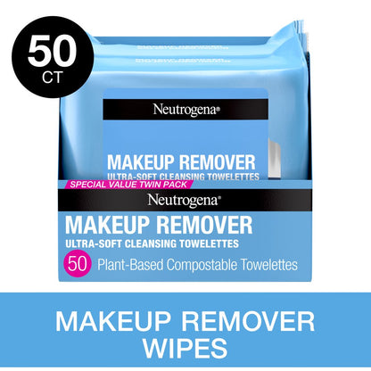 Professional Product Title: Dual Pack of 25 Makeup Remover Wipes and Face Cleansing Towelettes